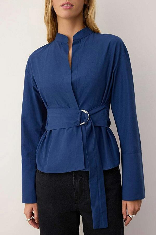 WOVCOR Belted & Snap-Front Adjustable Shirt