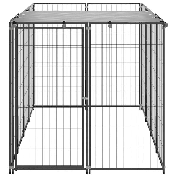 Berkfield Dog Kennel Black 2.42 m�__ Steel