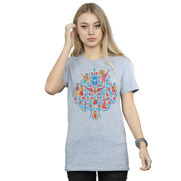 Disney Womens/Ladies Coco Tree Pattern Cotton Boyfriend T-Shirt - Sports Grey