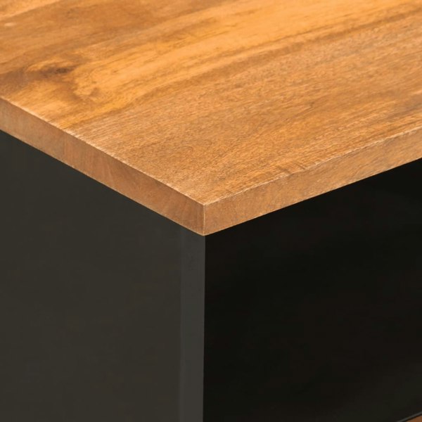 Berkfield Bedside Cabinets 2 pcs Brown and Black Solid Wood Mango