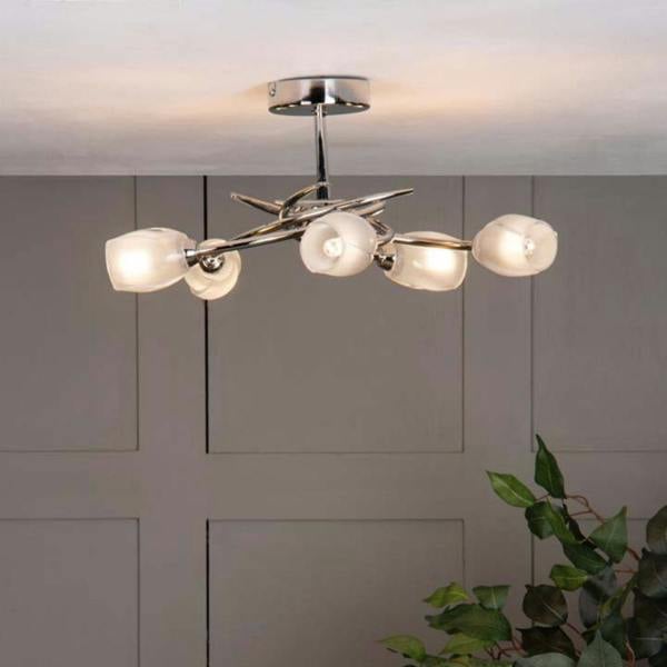 Pagazzi Lighting Spike 5 Light Semi Flush Ceiling Light