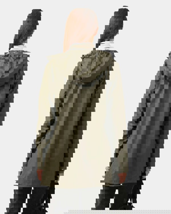 Ilse Jacobsen Rain Womens Short Rubberised Raincoat - Army 410