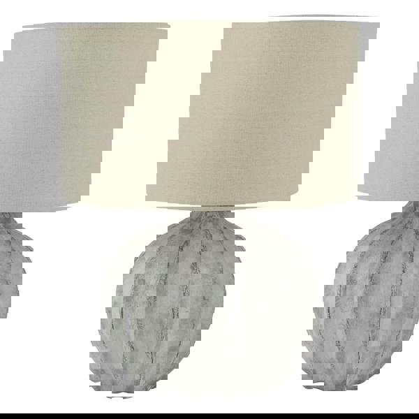 Hill Interiors Darcy Antique Flute Table Lamp (UK Plug) - Stone - 