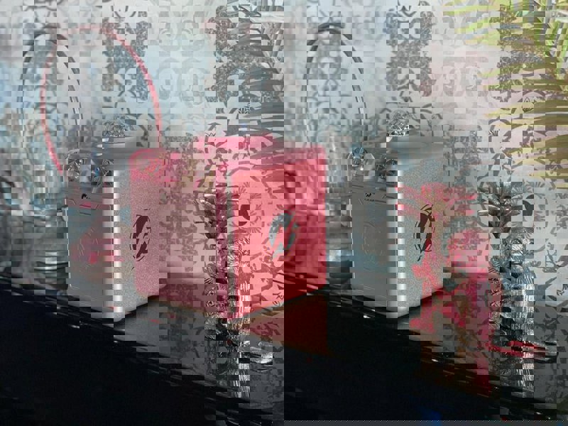 N-Gear | Disco Star 710 Space Pink Bluetooth Speaker Karaoke Set Party Box with Star Projector & 2 Microphones