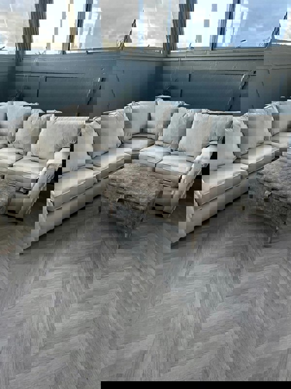 ISTOOLS Premium marble Brown Storage Ottoman Bench – Multi-Purpose Coffee Table & Extra Seating | ISTOOLS