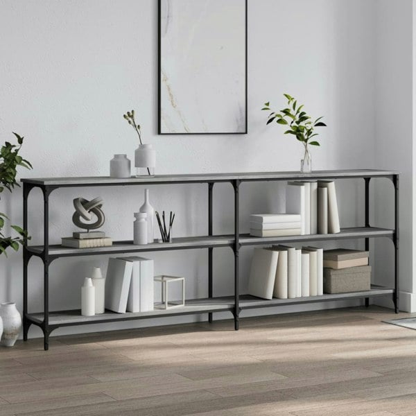 Berkfield Console Table Grey Sonoma 200x29x75 cm Engineered Wood