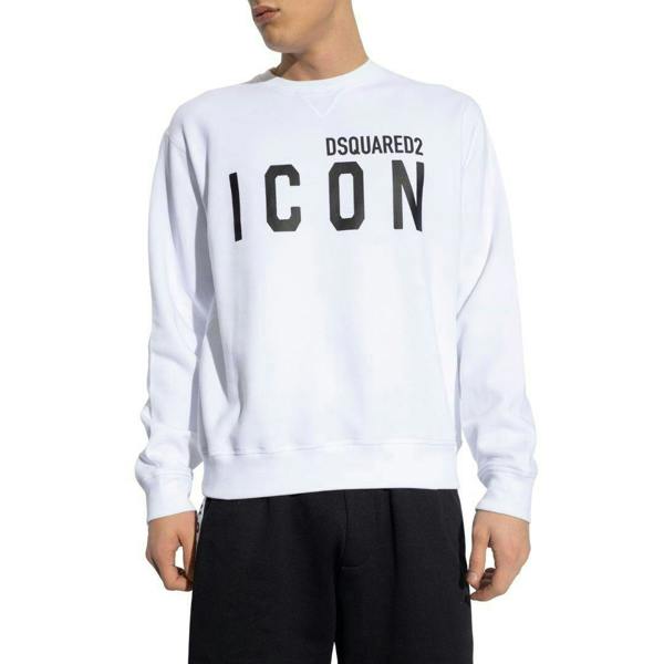 DSquared2 Unisex Adult Cool Icon Logo Sweatshirt - White/Black