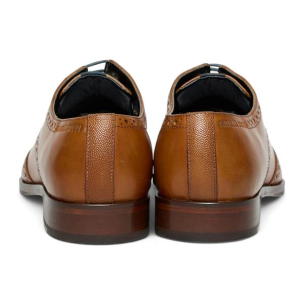 Antique Rogue Men’s Tan Brown Leather Classic Formal Lace-Up Brogue Shoes