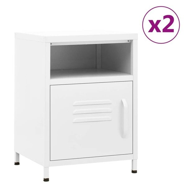 Berkfield Nightstands 2 pcs White 35x35x51 cm Steel
