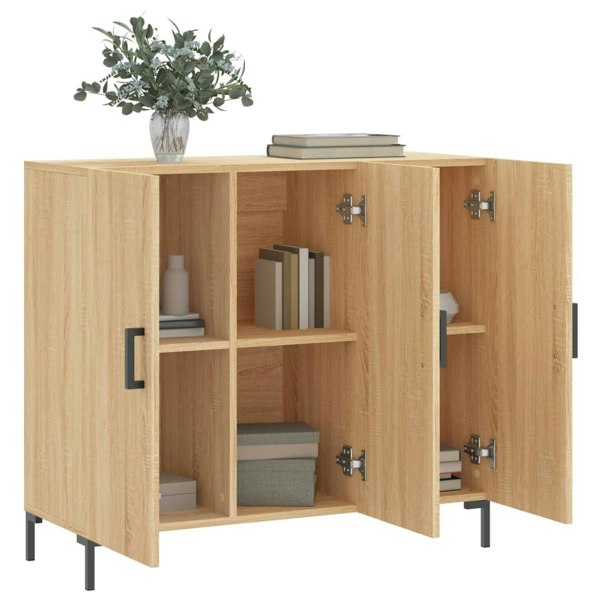 Berkfield Sideboard Sonoma Oak 90x34x80 cm Engineered Wood