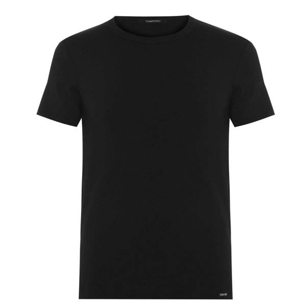 Tom Ford Mens Cotton Crew Neck T-Shirt - Black - 
