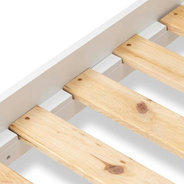 Statement Furniture Edward Hopper White Bed Frame with Tall Slatted Headboard Single 3ft, Double 4ft6