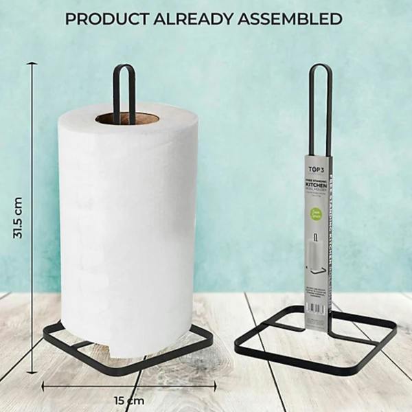 Top 3 Free Standing Kitchen Paper Holder Organiser Black