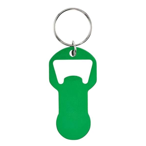 MidOcean Clave Recycled Aluminium Bottle Opener Keyring - Green - 