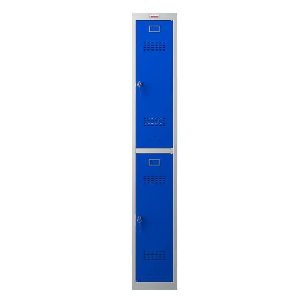 Phoenix Safe Phoenix PL 300D Series PL1233GBK 1 Column 2 Door Personal locker in Blue with Key Lock