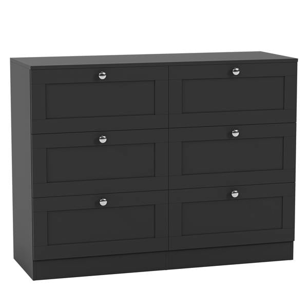 Vida Designs Altino 6 Drawer Chest, Black