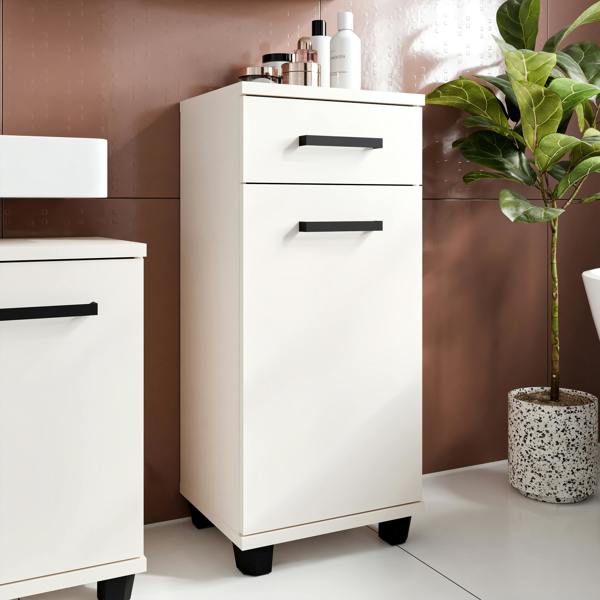Furniture To Go Veris Bathroom Cupboard with 1 Door & 1 Drawer in Sand