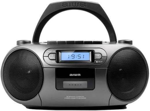 Aiwa BBTC-550BK Portable Radio with CD Bluetooth and USB Cassette Recorder - Black