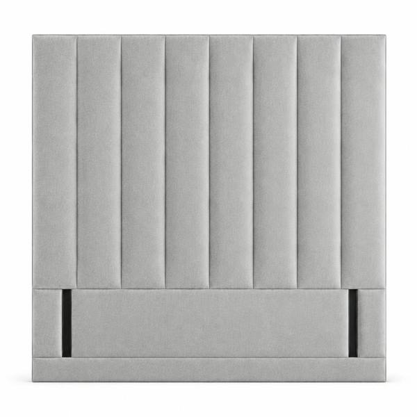 Great British Beds Serena Contrast piping Headboard - Silver Plush
