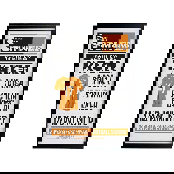 Personalised Memento Company Personalised Football News Black Poster Frame