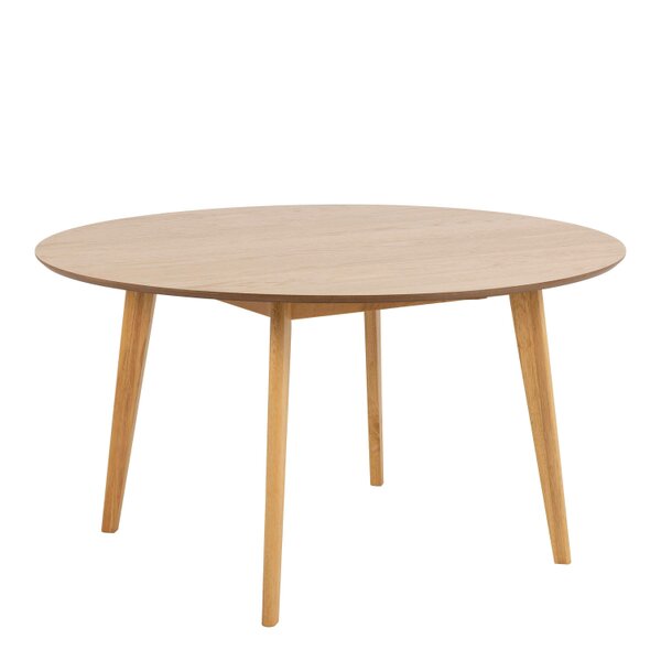 Wyld Haus Saffrom Large Round Dining Table Natural Oak Veneer