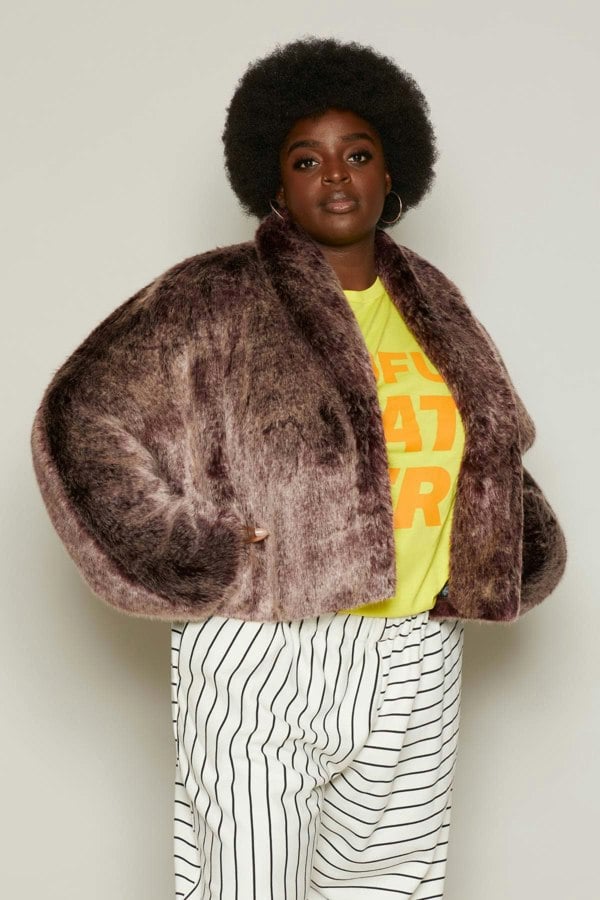 Bo Carter Tiffany Faux Fur Jacket - Aubergine