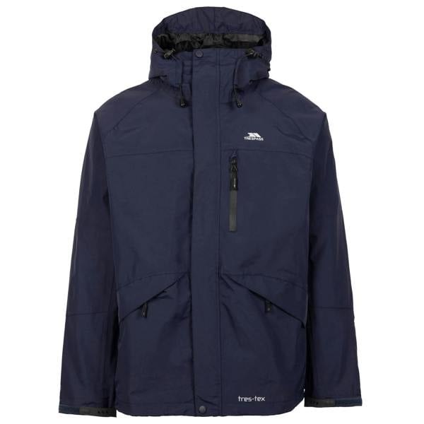 Trespass Mens Corvo Hooded Full Zip Waterproof Jacket/Coat - Navy - 