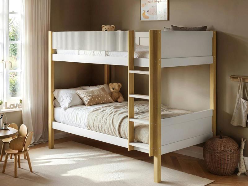 Mateo Detachable Ribbed Bunk Bed White