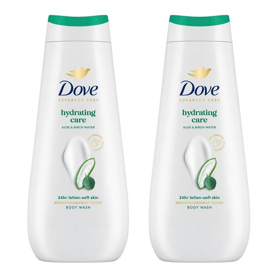 Dove Advanced Care Hydrating Care Body Wash 24H Renewing Micromoisture, 2x400ml