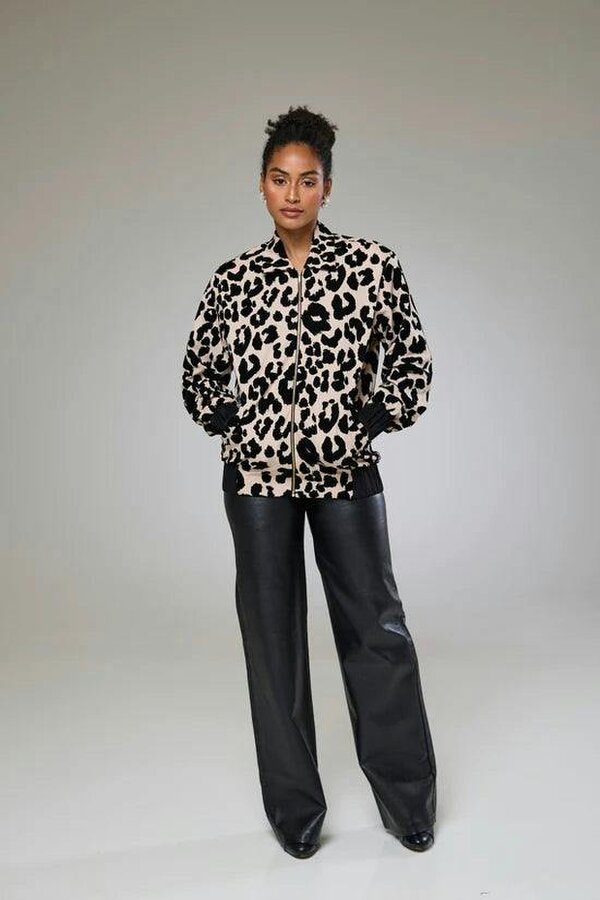 Lioness by TF Leopard Velvet Bomber Jacket