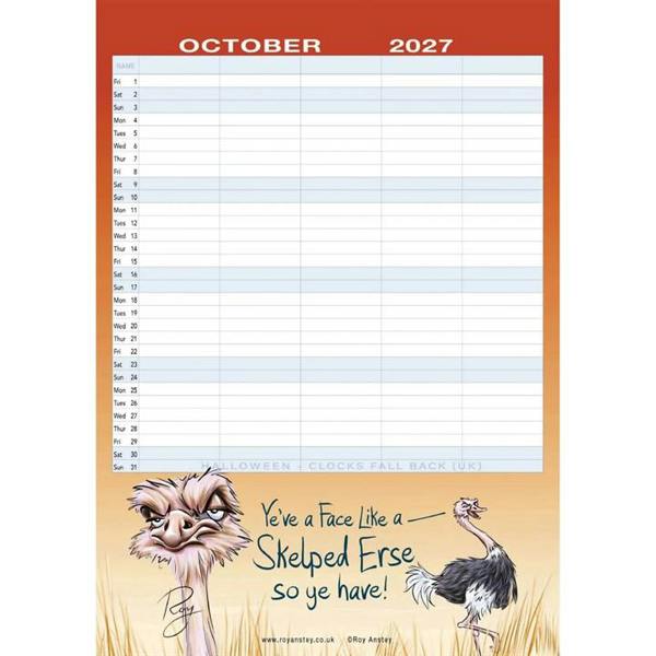 Roy Anstey, If All Animals Were Scottish A4 Family Planner 2027, Family Planners, Month To View, Animals, Gift