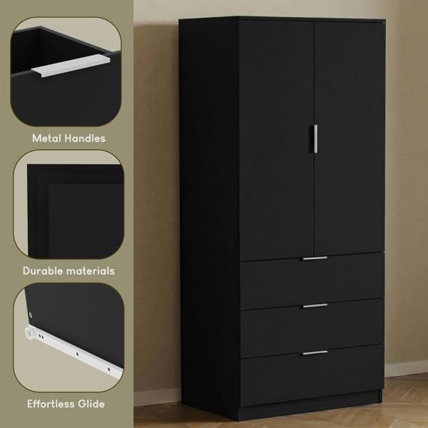 Vida Designs Trega 2 Door 3 Drawer Wardrobe