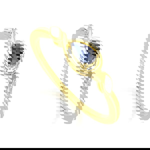 Gemondo Classic Pear Sapphire & Diamond Ring In 9ct Yellow Gold