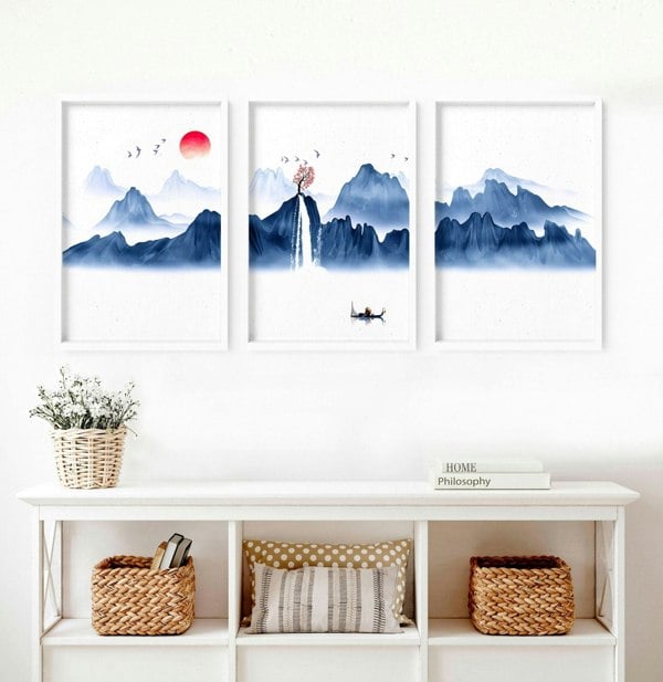 Japanese wall art | set of 3 framed wall art