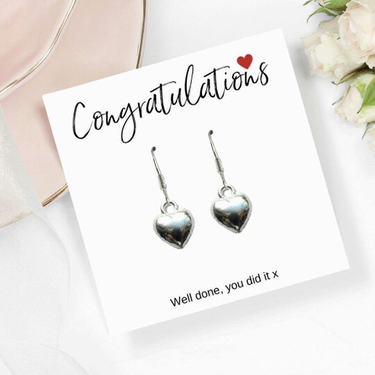 Aye Do Gifts Congratulations Heart Charm Earrings & Gift Card
