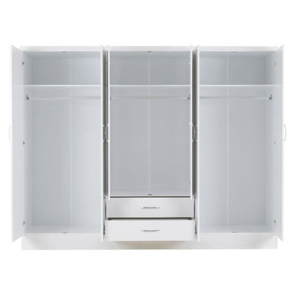Seconique Nevada 6 Door 2 Drawer Mirrored Wardrobe