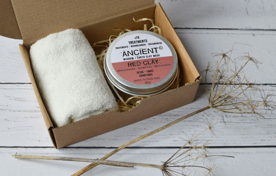 Antonia York Clay Face Mask Powder and Bamboo Face Cloth Gift Box Cleansing Treatment for your Skin
