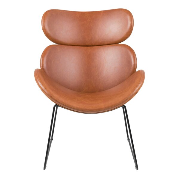 Wyld Haus Mazapan Organic Lounge Brown Faux Leather Chair