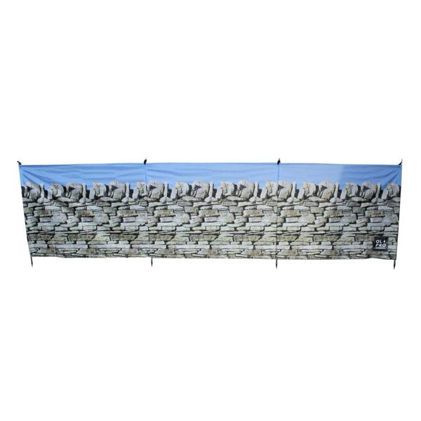 OLPRO Stone Wall 4 Steel Poles Compact Windbreak with Pegs & Storage Bag - 480cm x 140cm