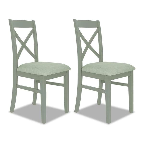 Statement Furniture Florence Crossback Upholstered Seat Chairs Set of 2
