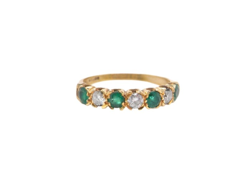 Vintage Tom A half hoop Emerald and Diamond ring