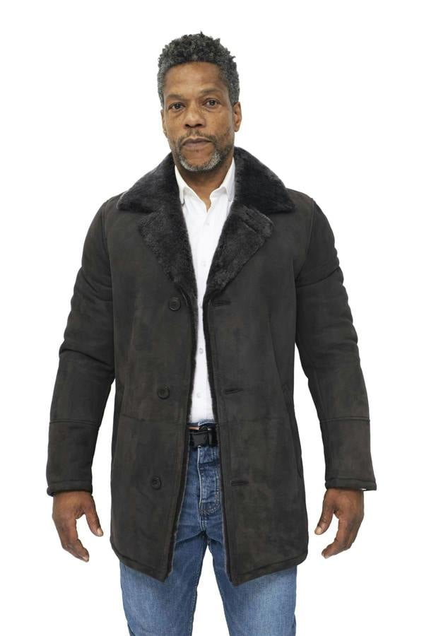Infinity Leather Mens Sheepskin Classic Car Coat-Littlehampton