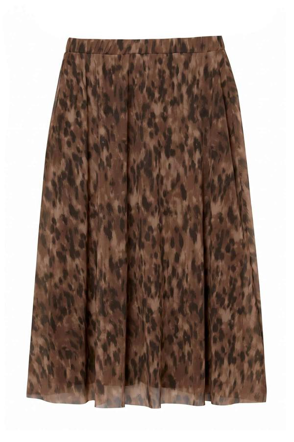 High Waist A-Line Asymmetric Midi Skirt