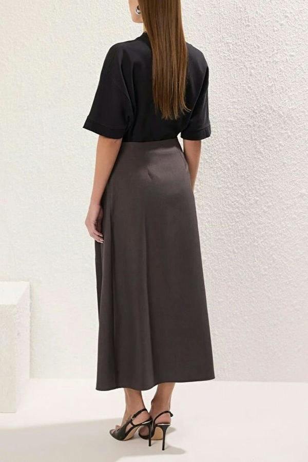 WOVCOR A-line Unlined Woven Maxi Skirt