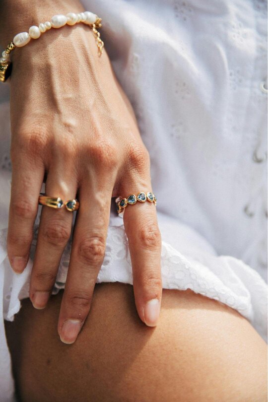 SVNX The 'Atlas' Ring in Gold and Blue
