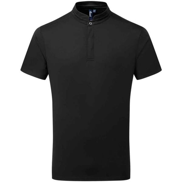Premier Mens Essential Coolchecker Short-Sleeved Chef Shirt - Black