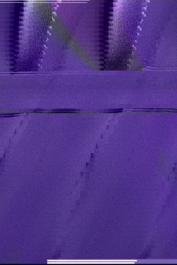 Satin Collar Scuba Jumpsuit - Purple TR299