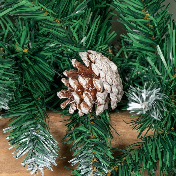 Samuel Alexander 2.7m Snow Tipped Christmas Garland with Red Berries, Cones & Bullet Tips