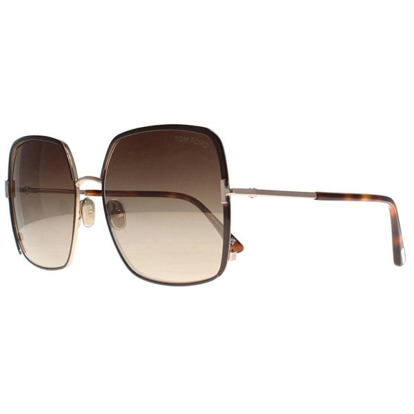Tom Ford Sunglasses Raphaela FT1006 48F Shiny Dark Brown Brown Gradient