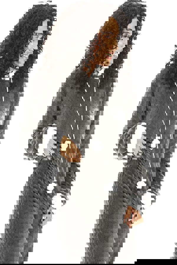 Camille Womens Charcoal Supersoft Fleece Hooded Pyjama Set